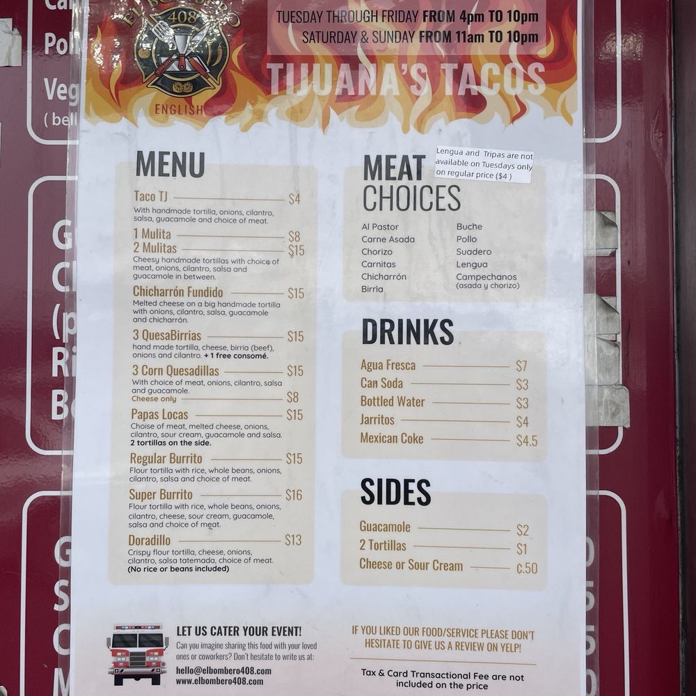 Menu as of 2/2025 Menu as of 2/2025