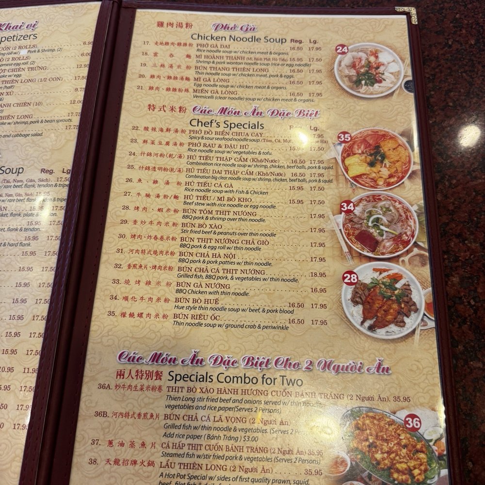 Thien Long - Menu pg 1 aug 2026 - Vietnamese Near Me - San Jose, California Thien Long - Menu pg 1 aug 2026 - Vietnamese Near Me - San Jose, California