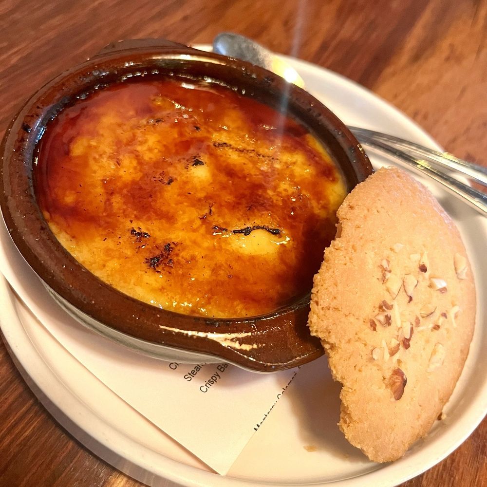 Bravas Bar de Tapas - Crema Catalana with Almond Cookie - Spanish Near Me - Healdsburg, California