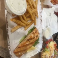 Abner's Crab House - Salmon with fries