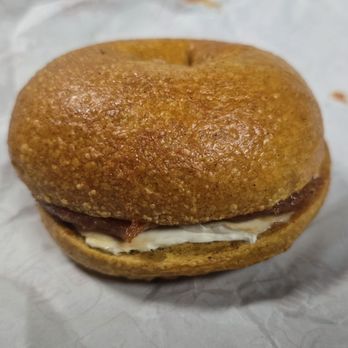 Rubys Bagels - Guilty Guava (guava jam and cream cheese) on a seasonal pumpkin spice bagel - Bagels Near Me - Milwaukee, Wisconsin Rubys Bagels - Guilty Guava (guava jam and cream cheese) on a seasonal pumpkin spice bagel - Bagels Near Me - Milwaukee, Wisconsin
