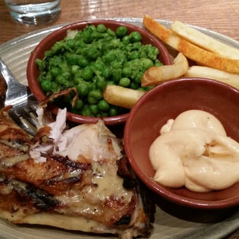 Nando's Peri-Peri - Medium Chicken with fries and peas. - Portuguese Near Me - Springfield, Virginia