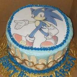 Sprinkles vanilla birthday cake for my son.