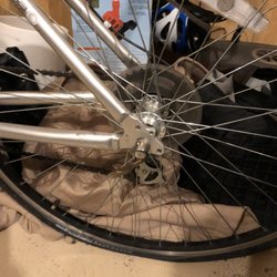 Bike America - They claimed to have fixed this tire's flat - in fact I think they told me the replaced the inner tube. Obviously they didn't.