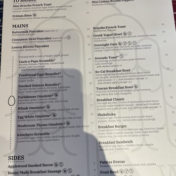 Willow & Whisk - Regular menu - Breakfast & Brunch Near Me - Millburn, New Jersey