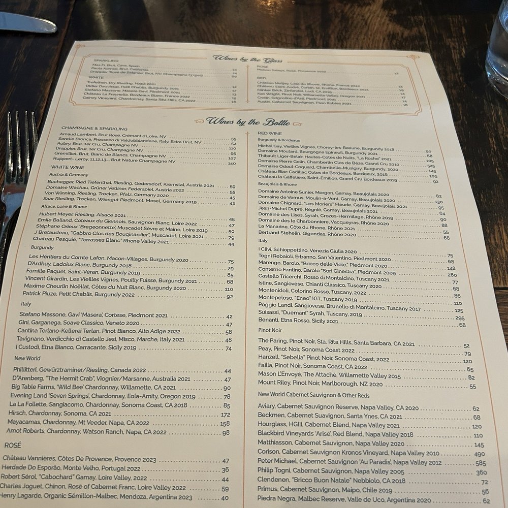 Gemma - A nice wine list - French Near Me - Dallas, Texas