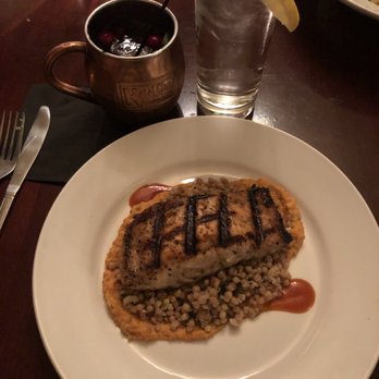 The Bistro - Grilled Salmon with "Today's Special" Couscous with lime and cilantro - American Near Me - Bowling Green, Kentucky The Bistro - Grilled Salmon with "Today's Special" Couscous with lime and cilantro - American Near Me - Bowling Green, Kentucky