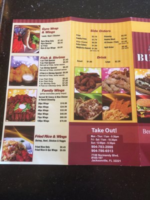 Menu photo 2 A & D Buffalo's Jacksonville, FL