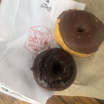 Devil's Dozen Donut Shop - Nutella yeast donut and devil's food old fashioned ($6.50, July 2019) - Donuts Near Me - San Diego, California Devil's Dozen Donut Shop - Nutella yeast donut and devil's food old fashioned ($6.50, July 2019) - Donuts Near Me - San Diego, California
