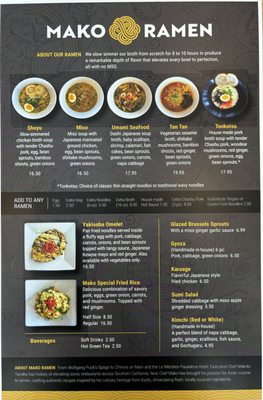 Menu photo 8 Mako Ramen Seal Beach, CA