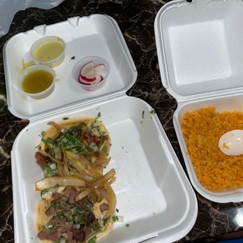 Tacos Mexico - Lengua/tripa taco with M/rice - Mexican Near Me - Kent, Washington Tacos Mexico - Lengua/tripa taco with M/rice - Mexican Near Me - Kent, Washington