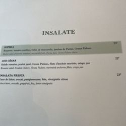 Villa Sophia - Salad menu