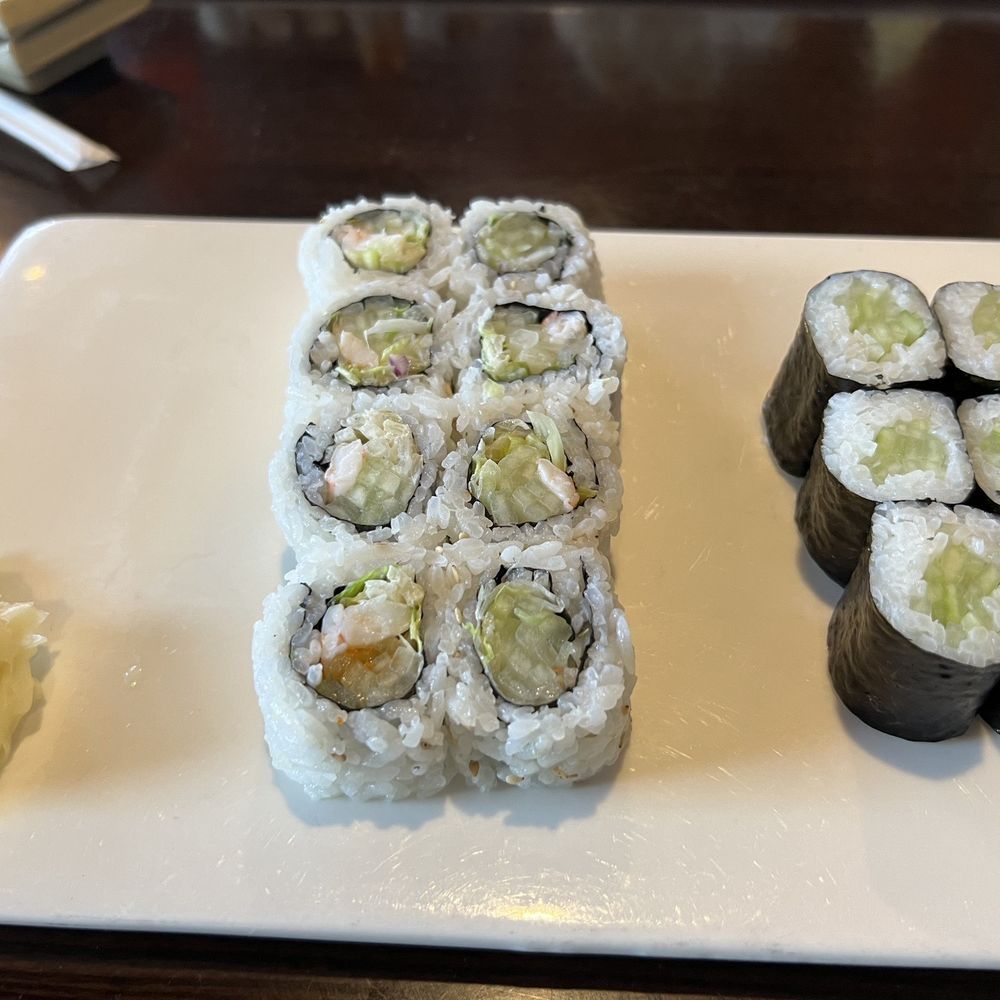 Boston roll and cucumber roll Boston roll and cucumber roll