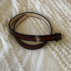 Custom fit, hand tooled leather belt