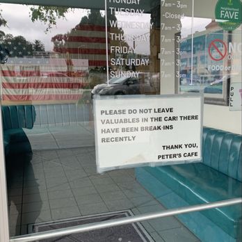 Peter's Cafe - Current cafe hours- Trip advisor has the wrong hours at this time. - American Near Me - Millbrae, California