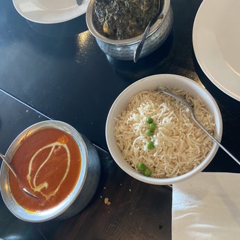 Saffron - South - Saag Paneer Chicken Tikka Masala Steamed Basmati Rice - Indian Near Me - Austin, Texas Saffron - South - Saag Paneer Chicken Tikka Masala Steamed Basmati Rice - Indian Near Me - Austin, Texas