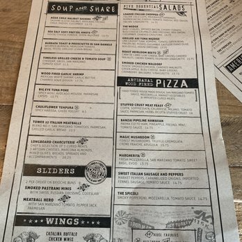 Tower 12 - Menu (front) - Bars Near Me - Hermosa Beach, California