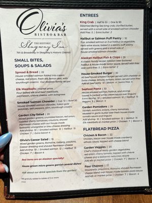 Menu photo 2 Olivia's Bistro Skagway, AK Menu photo 2 Olivia's Bistro Skagway, AK