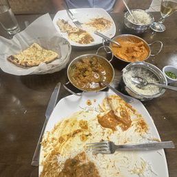 Lamb curry and butter chicken