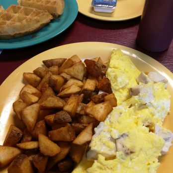 Waffles N More - Grilled Chicken with eggs, county potatoes, and half a waffle - Breakfast & Brunch Near Me - Prescott, Arizona