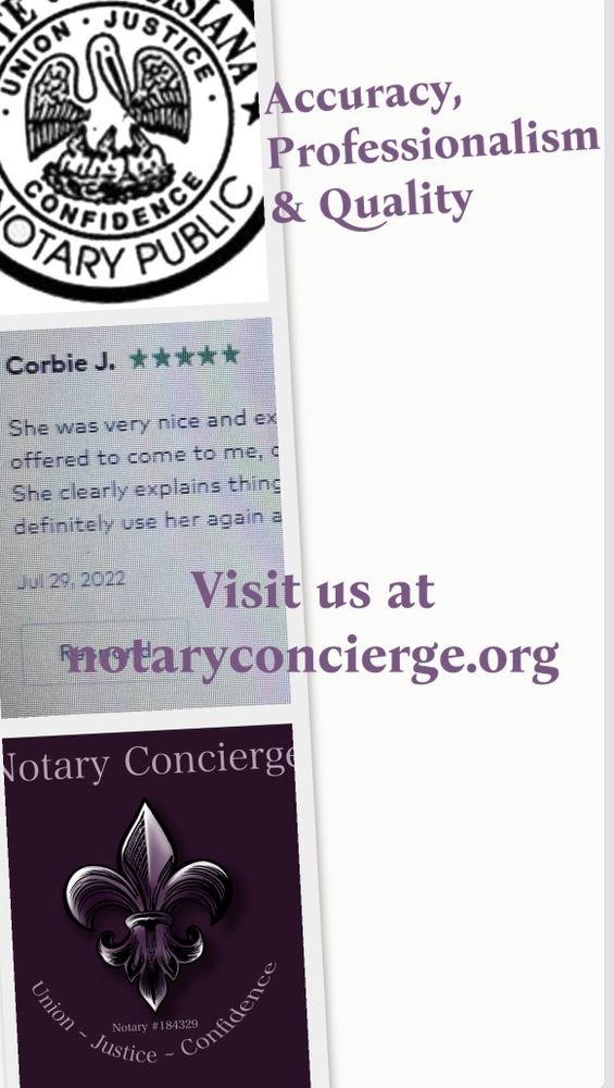 NOTARY CONCIERGE Updated May 2024 Request a Quote New Orleans