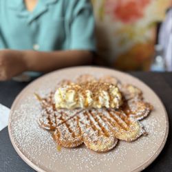 The Old Chocolate House - Banana waffle with caramel syrup