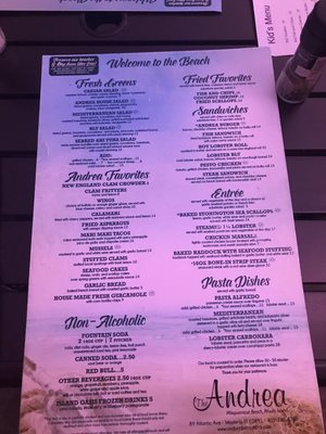 Menu photo 6 Andrea  Beach Bar Westerly, RI