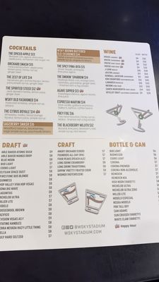Menu photo 2 WSKY Stadium Las Vegas, NV Menu photo 2 WSKY Stadium Las Vegas, NV
