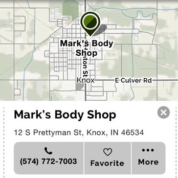 Mark's Body Shop - Map - Body Shops Near Me - Knox, Indiana