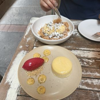 Talula's Garden - Baklava sundae (top), Meyer lemon soufflé (bottom) - New American Near Me - Philadelphia, Pennsylvania