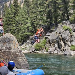 White Cloud Rafting Adventures - Stopping to do some jumping off the rocks. The guides took good care of everyone who wanted to jump in.