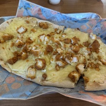 Atomic Wings - Garlic Parm Flatbread (before I asked them to cook it longer) - Chicken Wings Near Me - Williamsburg, Virginia Atomic Wings - Garlic Parm Flatbread (before I asked them to cook it longer) - Chicken Wings Near Me - Williamsburg, Virginia