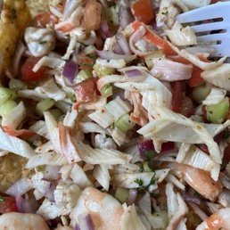 Bomb fresh tostimarinera and shrimp tacos !!!! Bomb fresh tostimarinera and shrimp tacos !!!!
