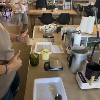 AdhDiy Craft Cafe - Following the instructions to mixing our candles ingredients. - Art Classes Near Me - Kansas City, Missouri AdhDiy Craft Cafe - Following the instructions to mixing our candles ingredients. - Art Classes Near Me - Kansas City, Missouri