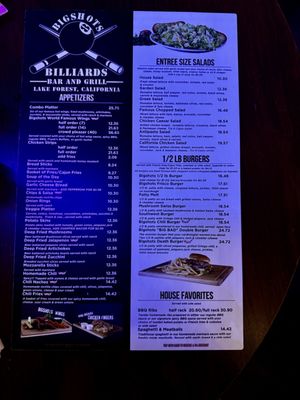 Menu photo 2 Bigshots Billiards Bar & Grill Lake Forest, CA Menu photo 2 Bigshots Billiards Bar & Grill Lake Forest, CA