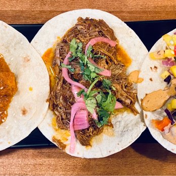 Vivir Modern Mexican - three tacos on a plate - Mexican Near Me - Findlay, Ohio Vivir Modern Mexican - three tacos on a plate - Mexican Near Me - Findlay, Ohio