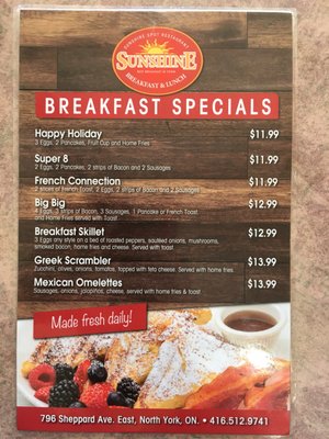 Menu photo 6 Sunshine Spot Restaurant North York, ON Menu photo 6 Sunshine Spot Restaurant North York, ON