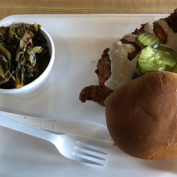 Saw's Soul Kitchen - Savory greens and Sweet Tea Chicken sandwich. - Barbeque Near Me - Birmingham, Alabama Saw's Soul Kitchen - Savory greens and Sweet Tea Chicken sandwich. - Barbeque Near Me - Birmingham, Alabama