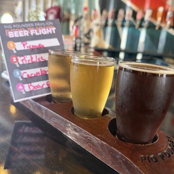 Pig Pounder Brewery - Beer Flight - Breweries Near Me - Greensboro, North Carolina Pig Pounder Brewery - Beer Flight - Breweries Near Me - Greensboro, North Carolina