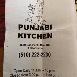 Punjabi Kitchen - Front of menu