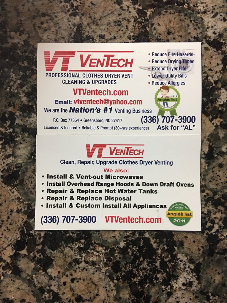 DRYER VENT CLEANING Updated September 2024 Greensboro, North