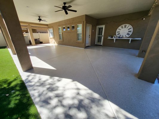 Back Patio - Transform your back yard patio with our premium epoxy flake floor coating, now available at an exclusive 20% off during our Spring sale. This innovative coating combines the durability of epoxy with decorative flakes, creating a stylish and resilient surface for your outdoor space. Enjoy a seamless, easy-to-clean finish that resists stains and UV damage, while the added flakes provide a textured appearance. Take advantage of our limited-time offer to enhance your patio's aesthetics and functionality with this high-quality solution. Elevate your outdoor experience and make the most of your Spring gatherings with our discounted epoxy flake floor coating. Back Patio - Transform your back yard patio with our premium epoxy flake floor coating, now available at an exclusive 20% off during our Spring sale. This innovative coating combines the durability of epoxy with decorative flakes, creating a stylish and resilient surface for your outdoor space. Enjoy a seamless, easy-to-clean finish that resists stains and UV damage, while the added flakes provide a textured appearance. Take advantage of our limited-time offer to enhance your patio's aesthetics and functionality with this high-quality solution. Elevate your outdoor experience and make the most of your Spring gatherings with our discounted epoxy flake floor coating.