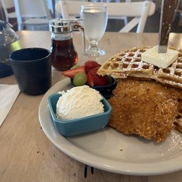 Katsu chicken and "The Waffle Nut." Katsu chicken and "The Waffle Nut."