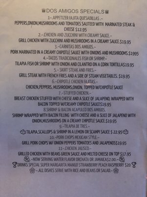Menu photo 1 Dos Amigos Middletown, NY