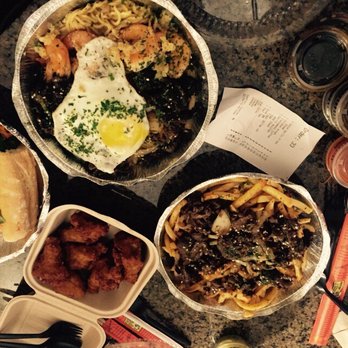 Nguyen's Kitchen - Wings, bugolgi with shrimp, Egg and garlic noodles. Bugolgi on top of garlic fries. Pork banh mi. - Vietnamese Near Me - Orange, California