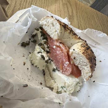 The Hot Bagel Shop - Smoked Salmon Sandwich with Flavored Cream Cheese - Bakeries Near Me - Houston, Texas