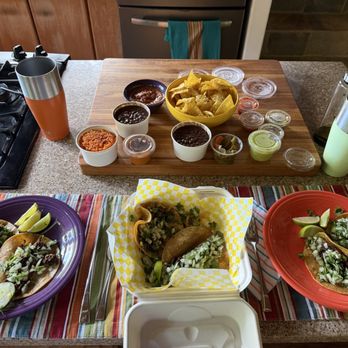 Flying Fist Tacos - 6 taco plate, extra beans, chips. YUM! - Tacos Near Me - Hanalei, Hawaii Flying Fist Tacos - 6 taco plate, extra beans, chips. YUM! - Tacos Near Me - Hanalei, Hawaii