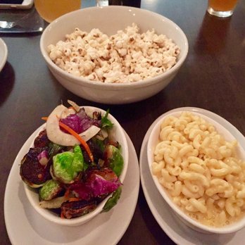 The Salted Pig - Bacon fat popcorn ($6), Brussels sprouts ($8), Mac & cheese ($9) - Gastropubs Near Me - Riverside, California The Salted Pig - Bacon fat popcorn ($6), Brussels sprouts ($8), Mac & cheese ($9) - Gastropubs Near Me - Riverside, California