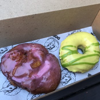 Doe Donuts - pineapple guava fritter and sour yuzu green tea - Donuts Near Me - Portland, Oregon