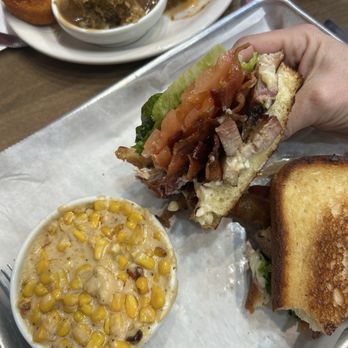 His Place Eatery - North - Pork Belly BLT and Bourbon Creamed Corn - PHENOMENAL!! - Soul Food Near Me - Indianapolis, Indiana His Place Eatery - North - Pork Belly BLT and Bourbon Creamed Corn - PHENOMENAL!! - Soul Food Near Me - Indianapolis, Indiana